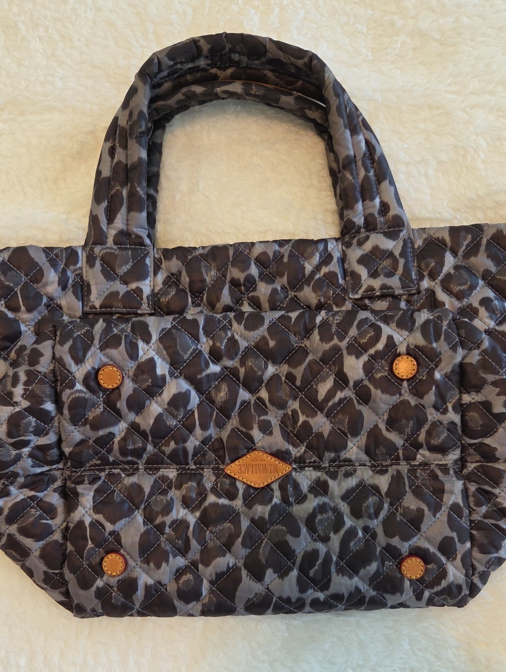 MZ Wallace Medium Metro Tote In Gray Leopard - Picture 5 of 8